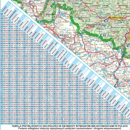 Polska mapa ścienna administracyjno-drogowa z tablicami rejestracyjnymi na podkładzie do wpinania, 1:500 000, ArtGlob