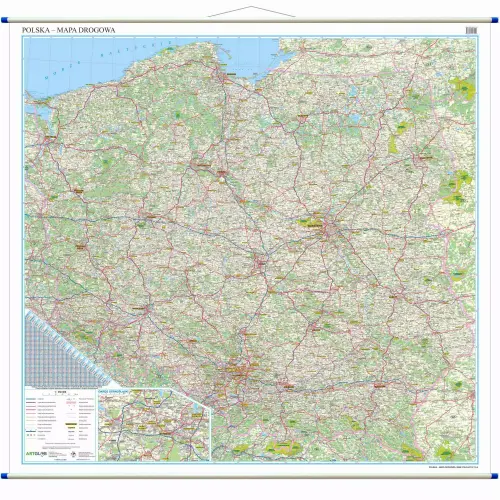 Polska mapa ścienna drogowa 1:350 000, ArtGlob
