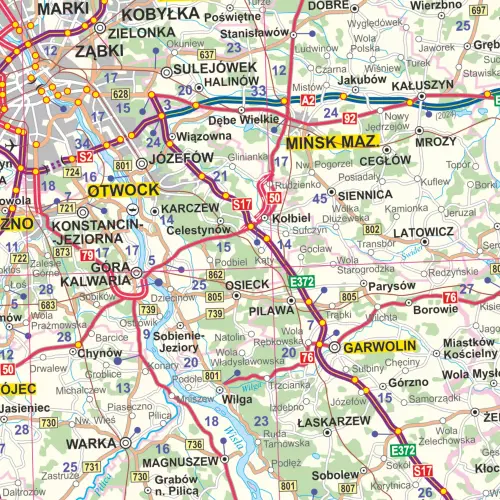 Polska mapa ścienna drogowa, 1:700 000, ArtGlob