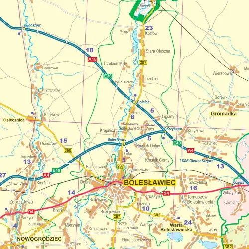 Województwo dolnośląskie mapa ścienna, 1:200 000, ArtGlob