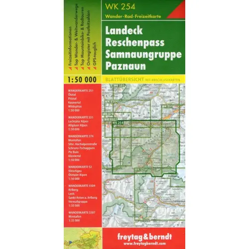 Landeck, Reschenpass, Samnaungruppe Paznaun, 1:50 000