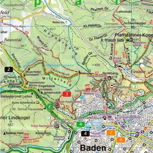 Helenental Baden mapa 1:40 000 Freytag & Berndt