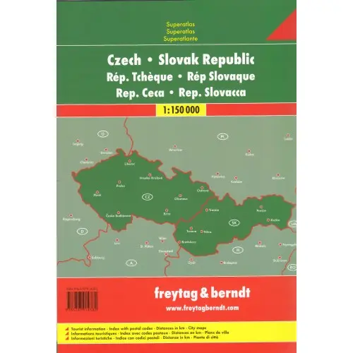 Czechy i Słowacja atlas 1:150 000 Freytag & Berndt