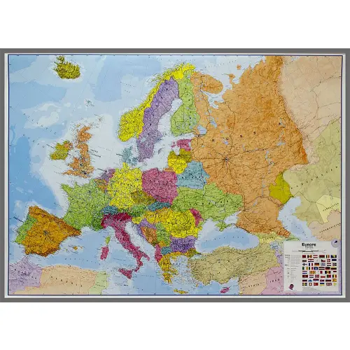 Europa mapa ścienna polityczna na podkładzie magnetycznym 1:4 300 000
