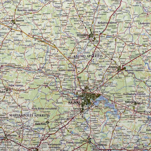 Litwa mapa ścienna drogowa na podkładzie magnetycznym 1:400 000