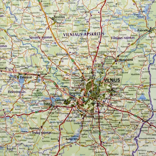 Litwa mapa ścienna drogowa na podkładzie magnetycznym 1:400 000