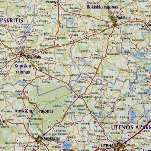 Litwa mapa ścienna drogowa na podkładzie 1:400 000