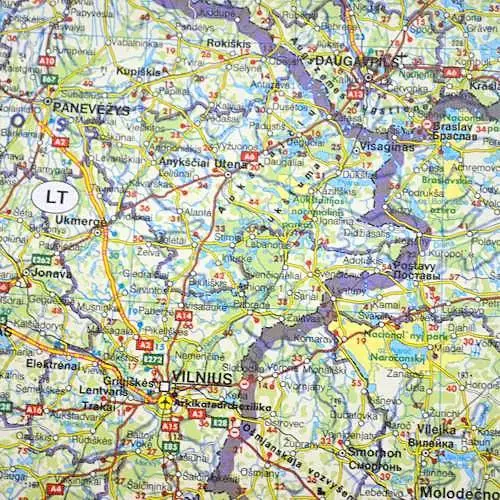 Rosja / Europa Wschodnia mapa ścienna samochodowa 1:2 000 000 / 1:8 000 000 Freytag & Berndt