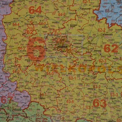 Polska kodowa mapa ścienna 1:685 000