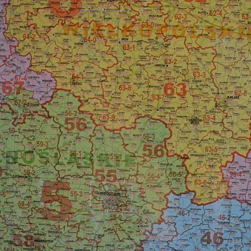 Polska kodowa mapa ścienna 1:685 000