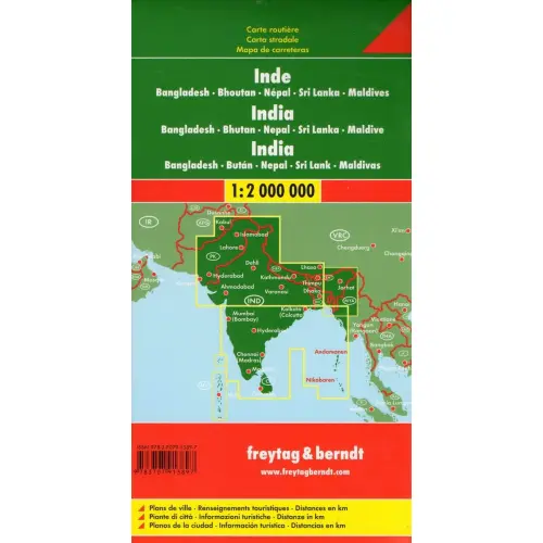 Indie Bangladesz Bhutan Nepal Sri Lanka Malediwy 1:2 000 000