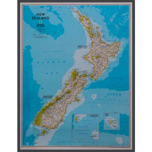 Nowa Zelandia Classic mapa ścienna polityczna na podkładzie do wpinania 1:2 300 000