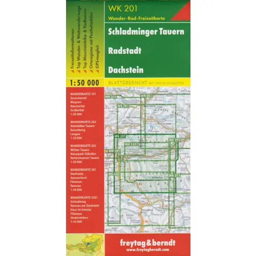 Schladminger Tauern Radstadt Dachstein mapa 1:50 000 Freytag&Berndt