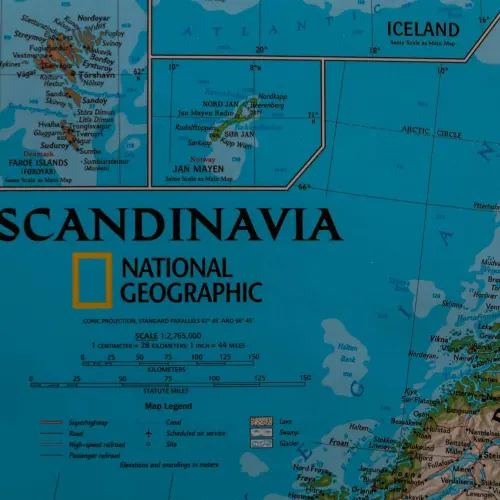 Skandynawia Classic mapa ścienna polityczna arkusz laminowany 1:2 765 000