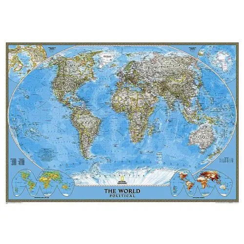 Świat Classic mapa ścienna polityczna arkusz papierowy 1:31 854 000