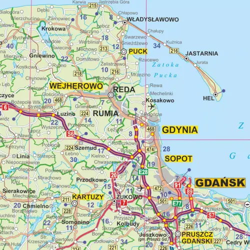 Polska mapa ścienna administracyjno-drogowa arkusz laminowany 1:700 000, ArtGlob
