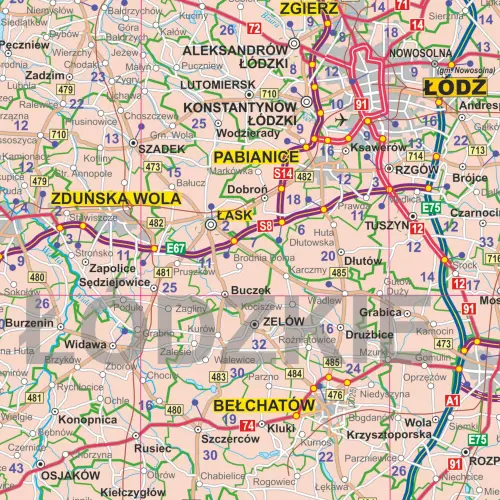 Polska mapa ścienna administracyjno-drogowa na podkładzie magnetycznym 1:700 000, ArtGlob