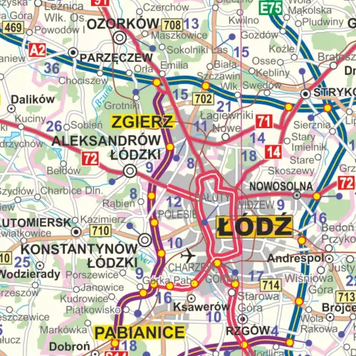 Polska mapa ścienna drogowa arkusz laminowany 1:350 000, ArtGlob