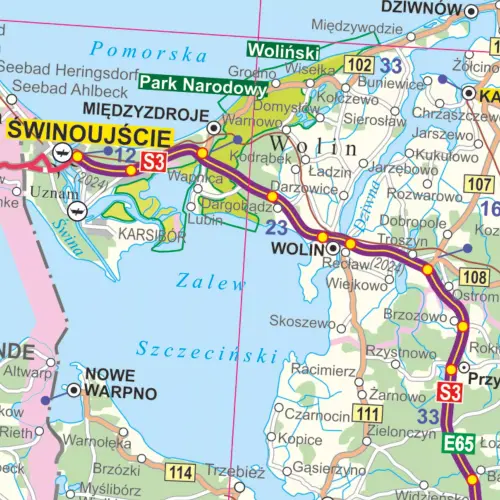 Polska mapa ścienna drogowa na podkładzie magnetycznym 1:350 000, ArtGlob