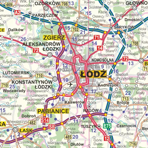 Polska mapa ścienna samochodowa na podkładzie magnetycznym, 1:500 000, ArtGlob