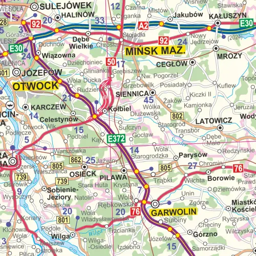 Polska mapa ścienna samochodowa na podkładzie magnetycznym, 1:500 000, ArtGlob