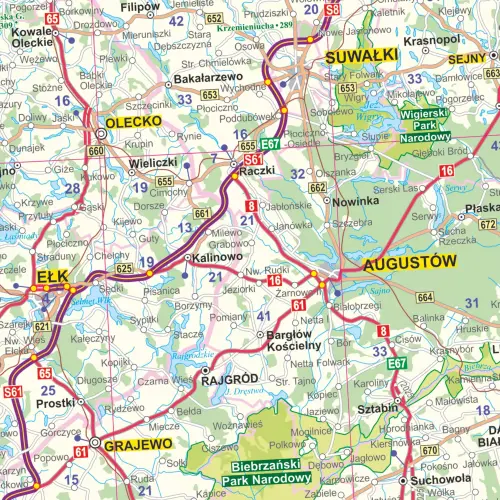 Polska mapa ścienna drogowa na podkładzie do wpinania, 1:700 000, ArtGlob