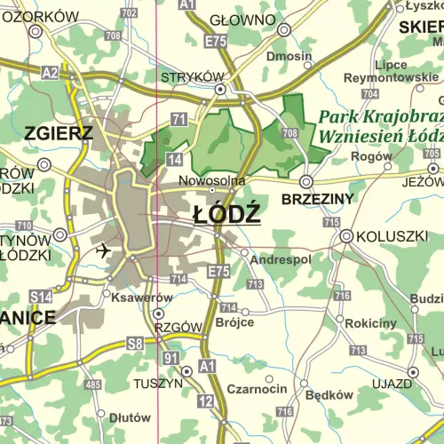 Polska - Parki Narodowe i Krajobrazowe mapa ścienna, 1:500 000, ArtGlob