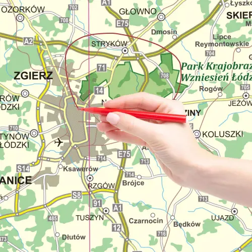 Polska - Parki Narodowe i Krajobrazowe mapa ścienna na podkładzie w drewnianej ramie, 1:500 000, ArtGlob