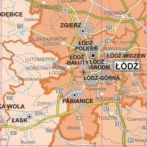 Polska - mapa ścienna obszarów właściwości prokuratur, 1:500 000, ArtGlob