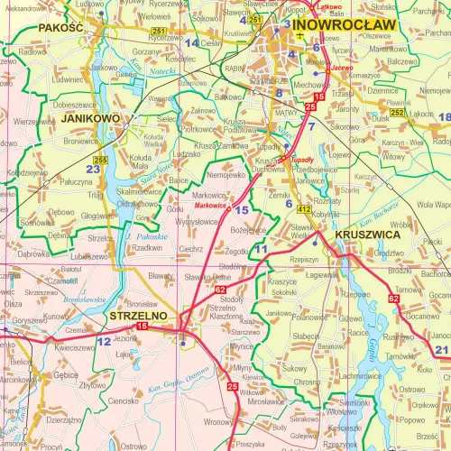 Województwo kujawsko-pomorskie mapa ścienna arkusz papierowy, 1:200 000, ArtGlob