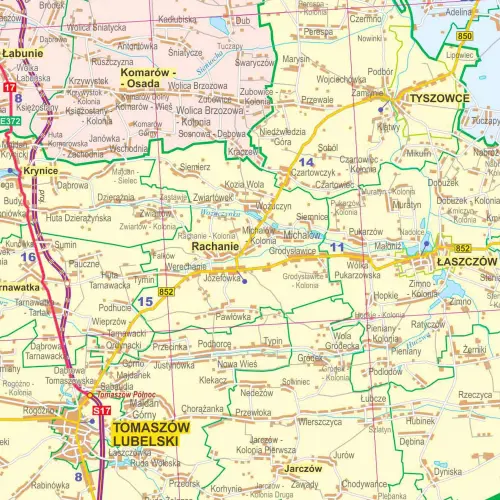 Województwo lubelskie mapa ścienna arkusz laminowany, 1:200 000, ArtGlob