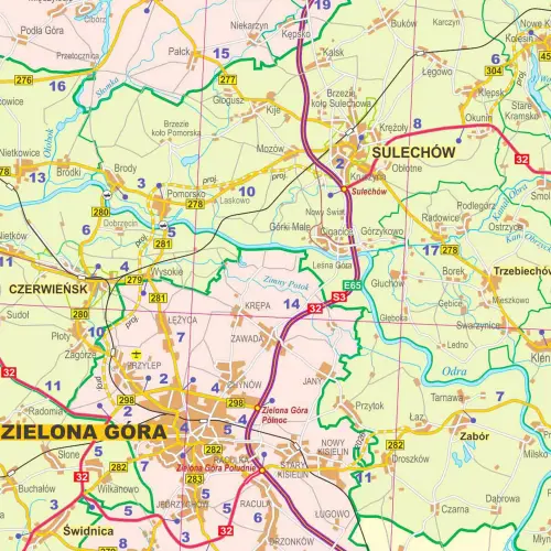 Województwo lubuskie mapa ścienna, 1:200 000, ArtGlob