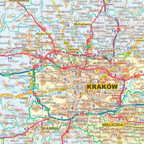 Województwo małopolskie mapa ścienna, 1:200 000, ArtGlob