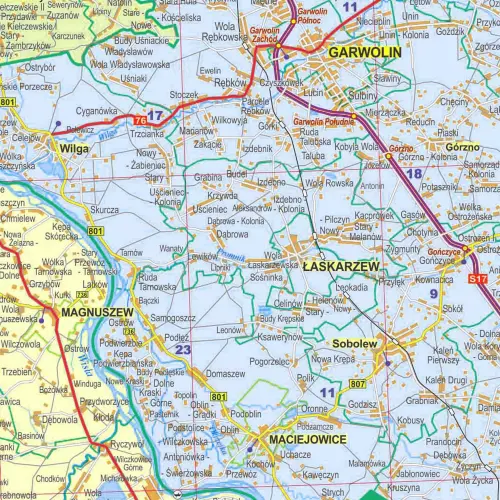 Województwo mazowieckie mapa ścienna administracyjno-drogowa na podkładzie do wpinania, 1:200 000, ArtGlob