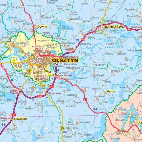 Województwo warmińsko-mazurskie mapa ścienna na podkładzie, 1:200 000, ArtGlob