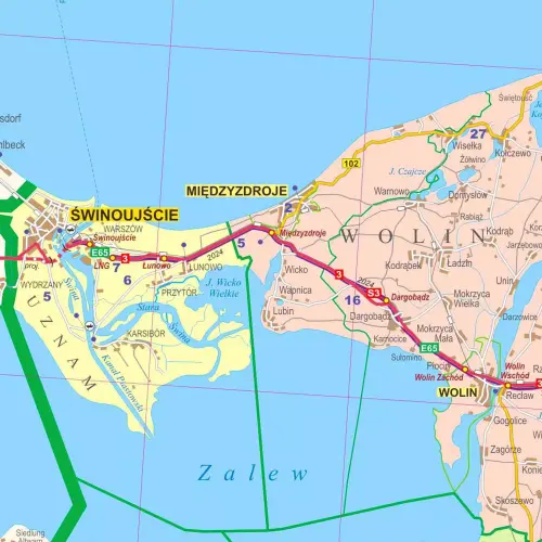 Województwo zachodniopomorskie mapa ścienna na podkładzie 1:200 000, ArtGlob