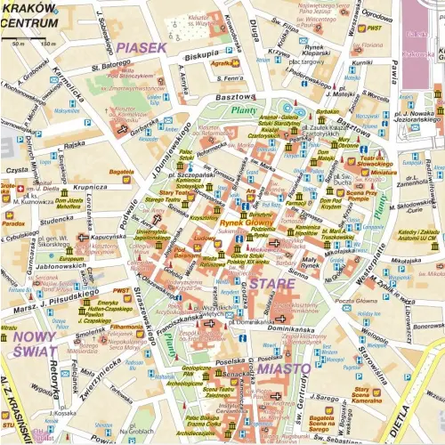 Kraków mapa ścienna, 1:20 500