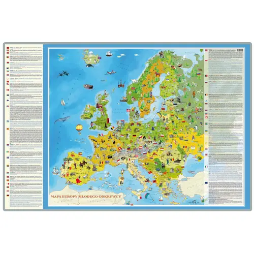 Europa Młodego Odkrywcy MIDI mapa ścienna dla dzieci na podkładzie magnetycznym