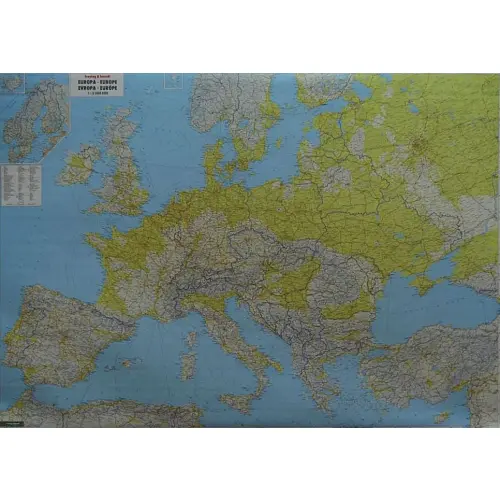Europa mapa ścienna fizyczna arkusz papierowy 1:2 600 000