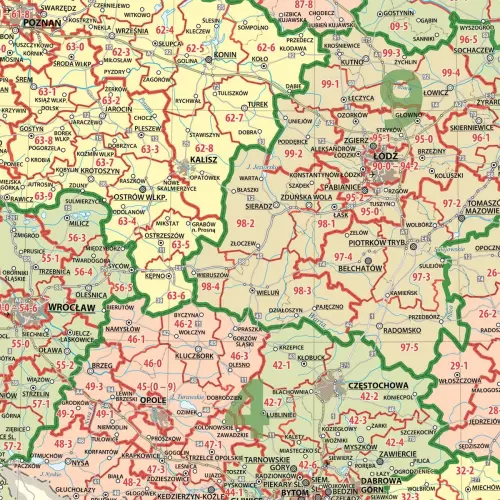 Polska mapa kodów pocztowych - Podkładka na biurko