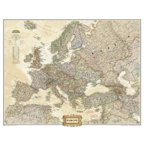 Europa Executive mural polityczna mapa ścienna, 1:2 553 000