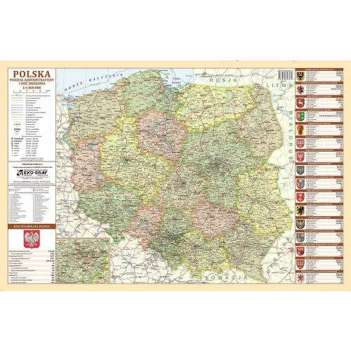 Polska mapa kodów pocztowych - Podkładka na biurko