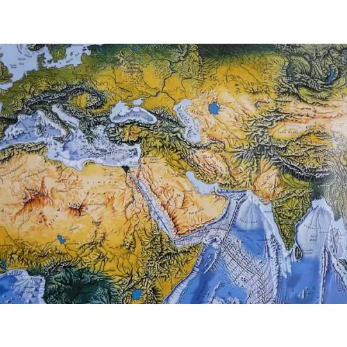 Świat mapa ścienna panoramiczna na podkładzie magnetycznym