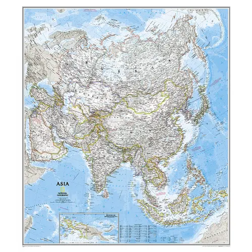 Azja Classic mapa ścienna polityczna arkusz papierowy 1:13 812 000