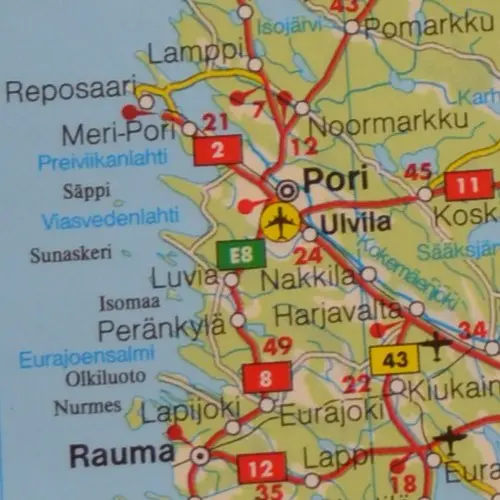 Skandynawia mapa ścienna drogowa na podkładzie do wpinania 1:2 000 000