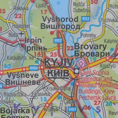 Ukraina Mołdawia mapa ścienna samochodowa arkusz papierowy 1:1 000 000