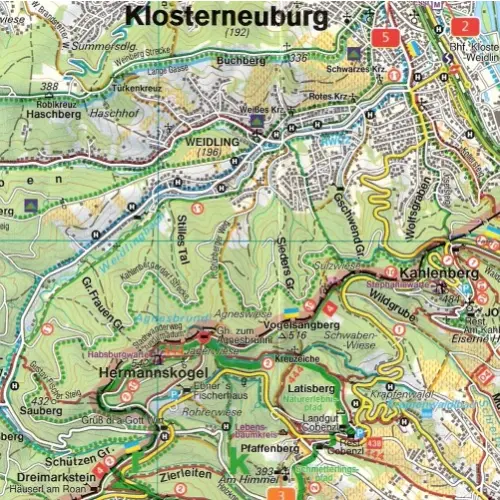 Kahlenberg Klosterneuburg mapa 1:40 000 Freytag Berndt