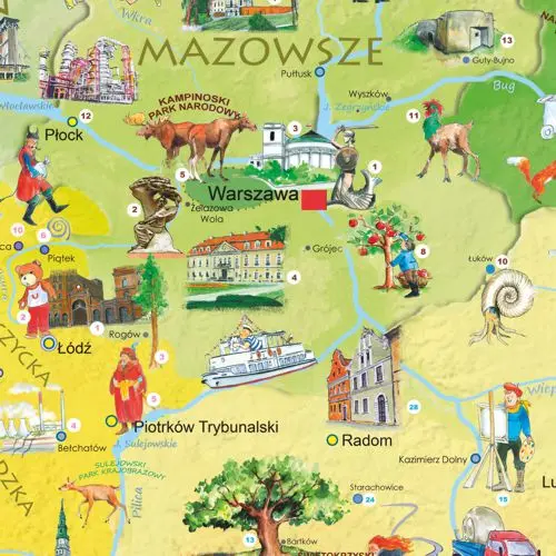 Polska Młodego Odkrywcy mapa ścienna - tapeta XXL dla dzieci
