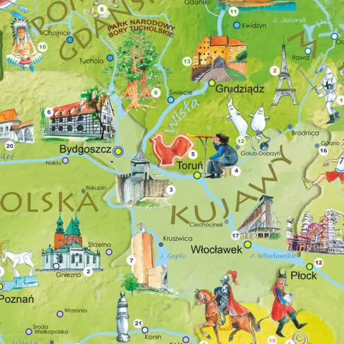Polska Młodego Odkrywcy mapa ścienna - naklejka XXL dla dzieci
