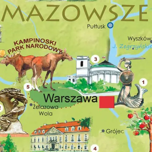 Polska Młodego Odkrywcy mapa ścienna - naklejka XXL dla dzieci